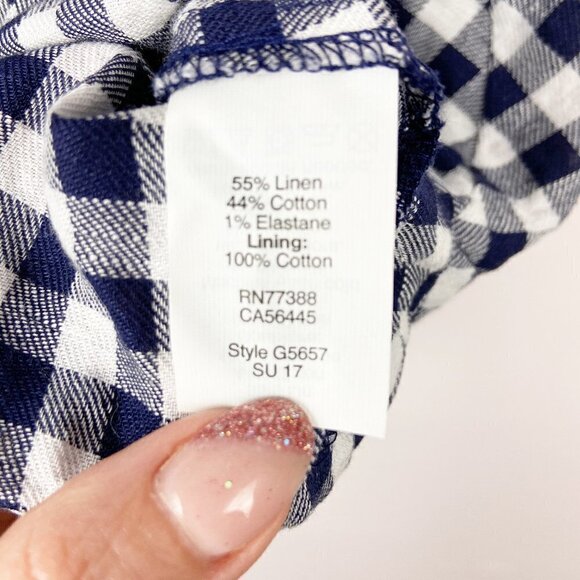 MADEWELL | Navy & White Gingham Check Skirt Grannycore Cottagecore - Picture 4 of 6